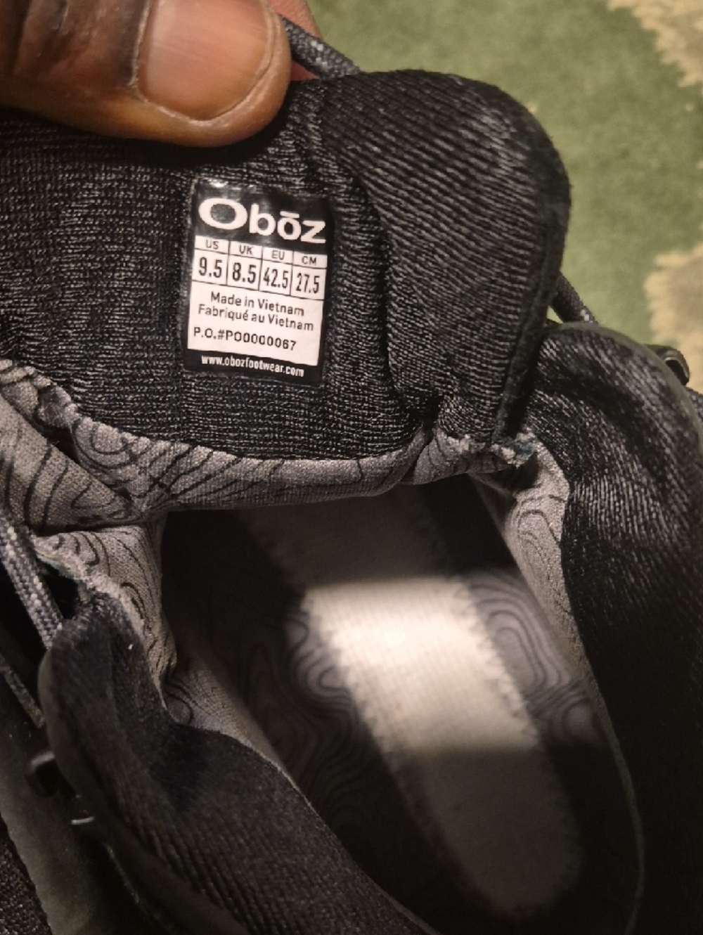 Oboz Men's Black Waterproof Hiking Boots - Picture 9 of 10